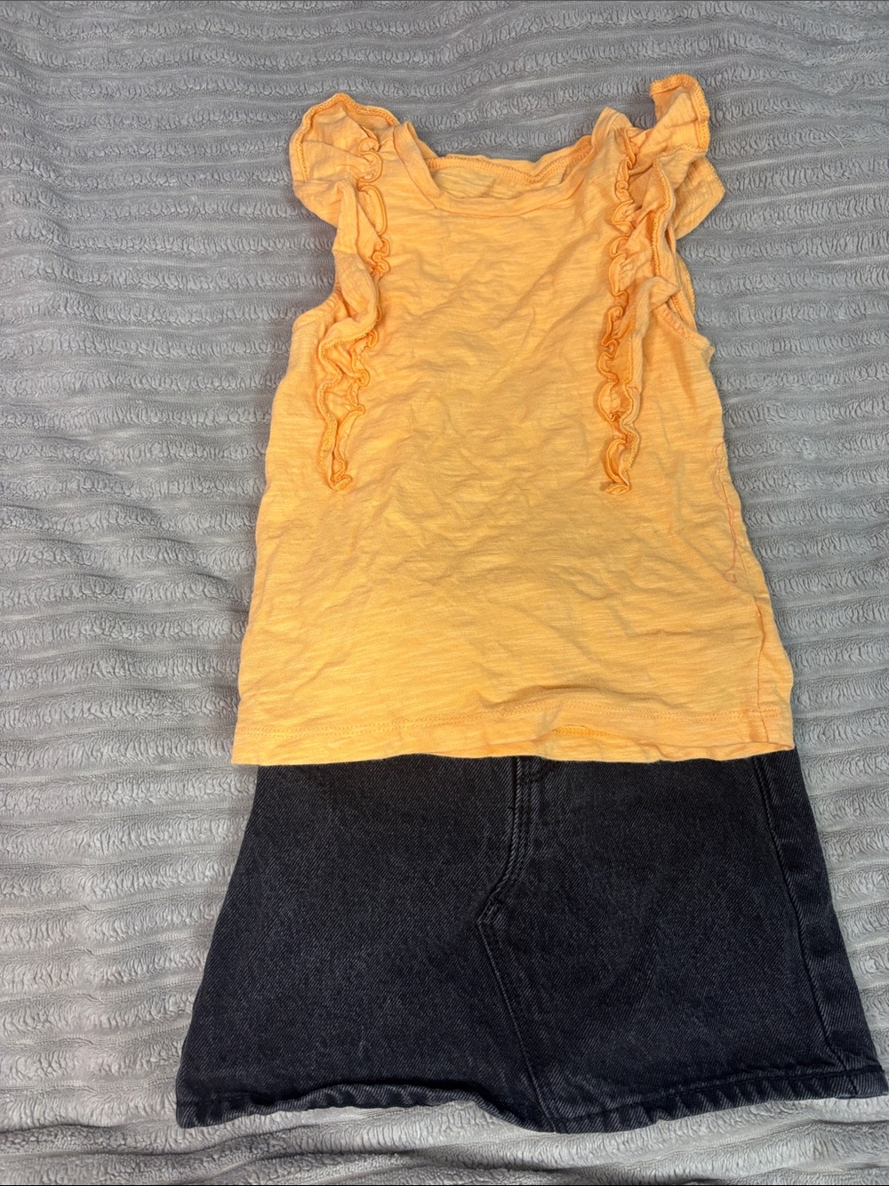 4T Girls' Orange Ruffle Tank Top & Skirt